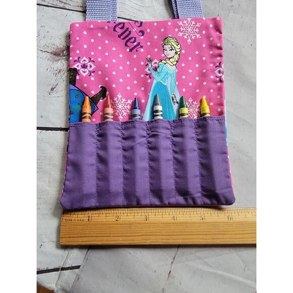 Frozen Crayon Holder Tote Bag Handmade Childrens Bag - Picture 4 of 8